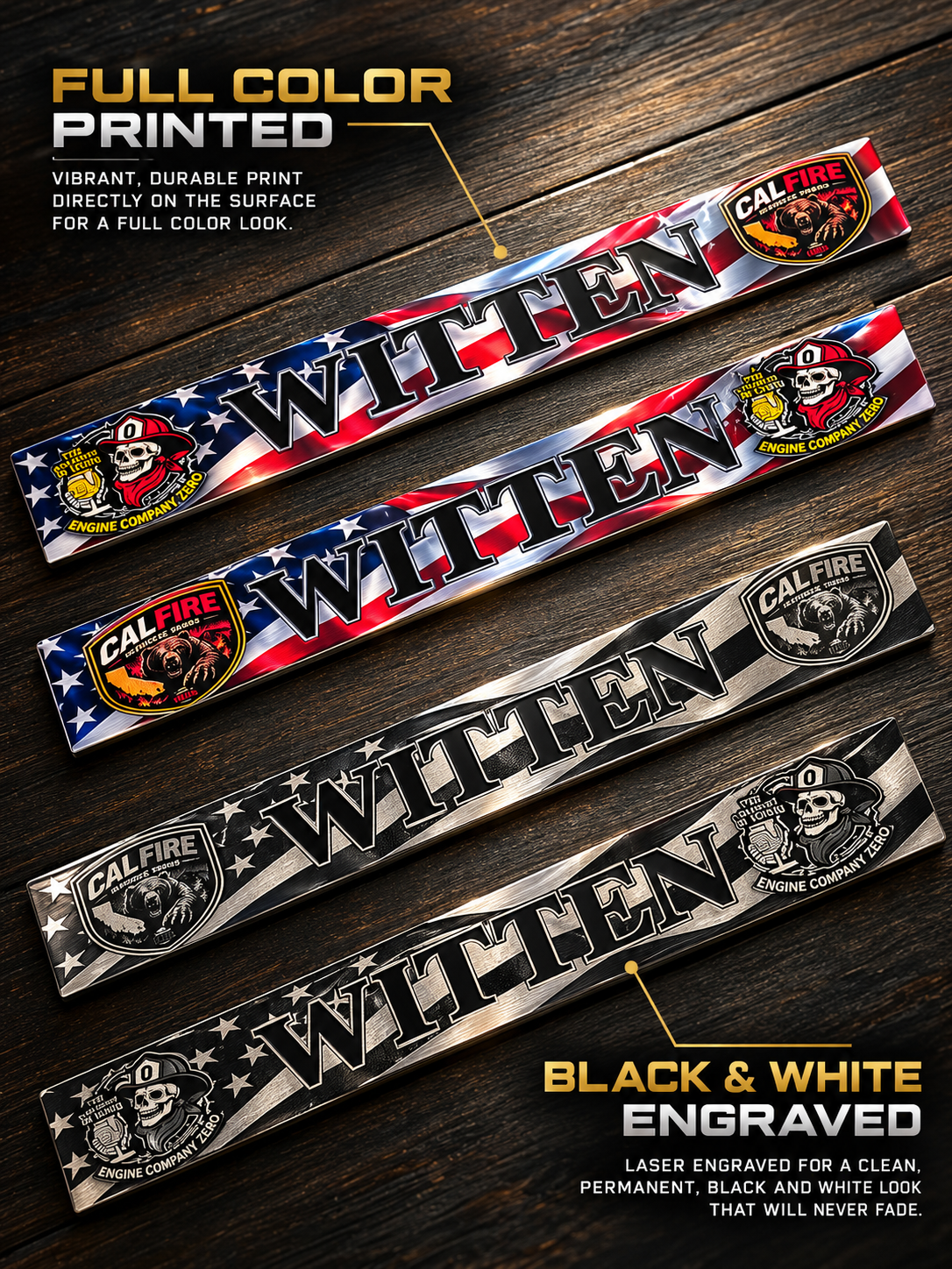 Premium Personalized Firehouse Locker Plates